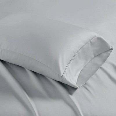 1500 Thread Count Gray Cotton Blend King Pillowcase Set