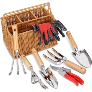 attop Garden Tool Set with Pruning Shears, Cultivator, Gloves - 1 of 4