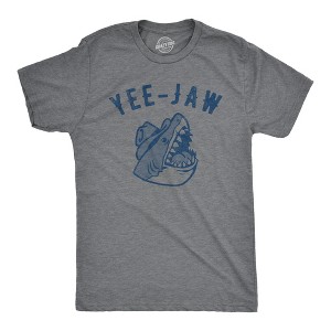 Mens Yee Jaw T Shirt Funny Southern Saying Shark Joke Tee For Guys - Crazy Dog Men's T Shirt - 1 of 4