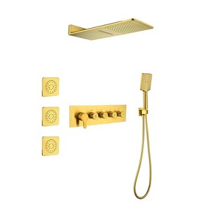 Wall Mounted Waterfall Rain Shower System With 3 Body Sprays & Handheld Shower - 1 of 1