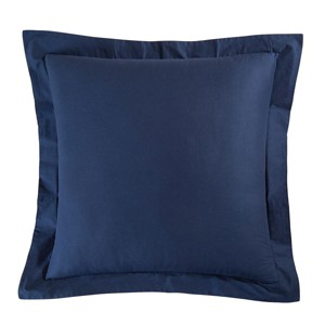 C&F Home 26" x 26" Solid Navy Blue Euro Sized Pillow Sham - Machine Washable - 1 of 4