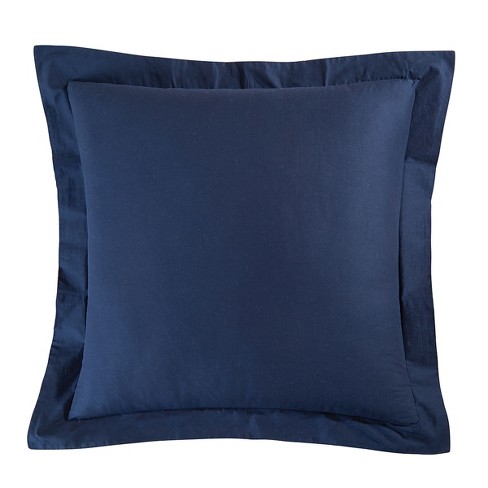 Home Brilliant Linen Euro Sham Large Throw Pillow Cover for Patio Floor, 26  x 26 Inch(66x66 cm), Navy Blue