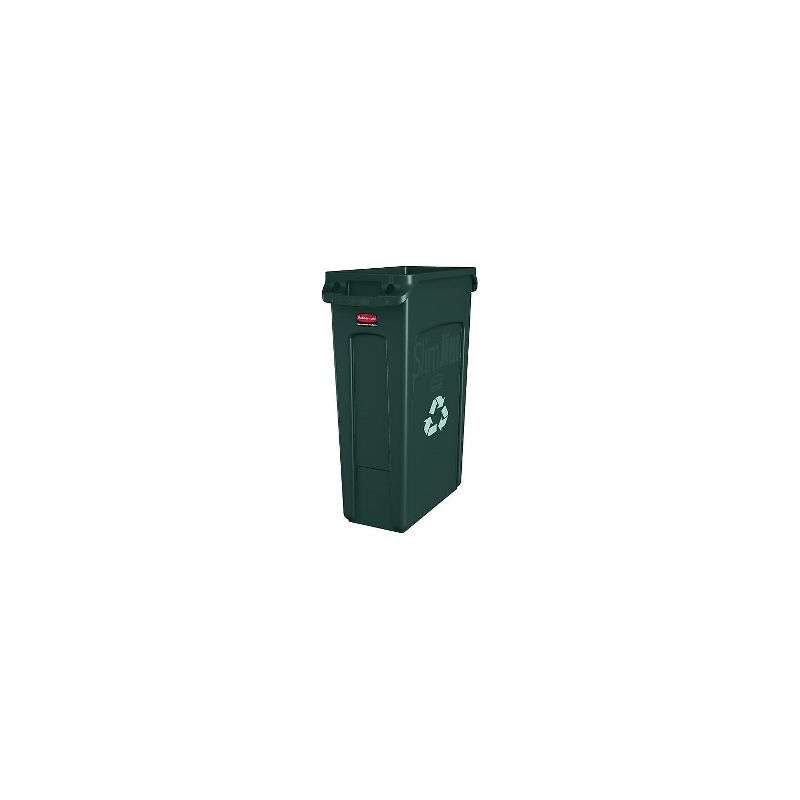 Rubbermaid Commercial Slim Jim Recycling Container w/Venting Channels Plastic 23gal Green 354007GN, 2 of 6