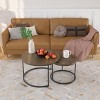KTMBDW Nesting Coffee Table Set of 2, 27.6inch Round Coffee Table with Sturdy Metal Frame, End Table Side Tables for Living Room Bedroom - 3 of 4