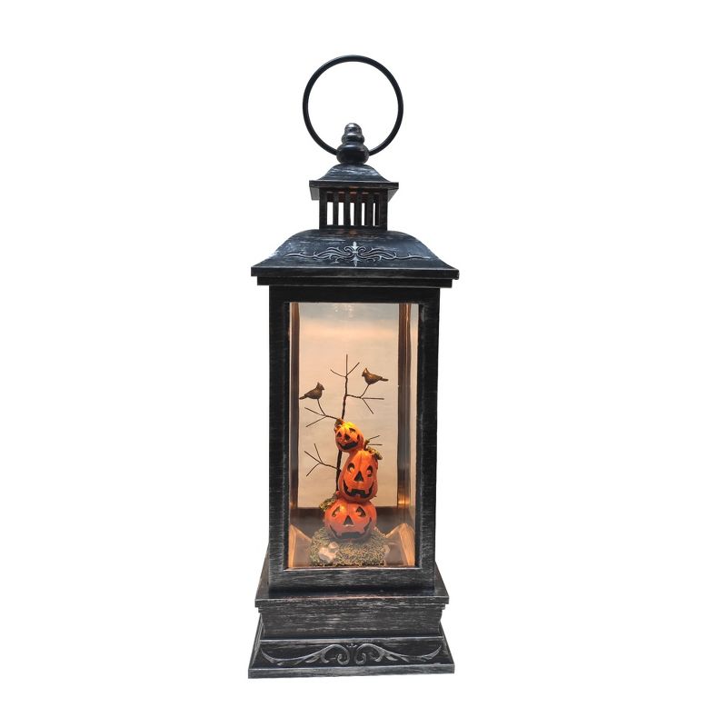 Northlight 11" LED Lighted Halloween Lantern with Stacked Pumpkins Decoration, 1 of 3