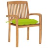 vidaXL Set of 8 Stacking Patio Chairs with Cushions - Solid Teak Wood - Rustic Design - Ideal for Indoor & Outdoor Use - Easy-to-Clean - 3 of 4