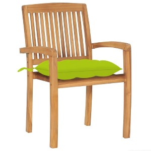 vidaXL Patio Chair Set of 2 Natural Wood Teak Wood Standard Stackable - 1 of 4