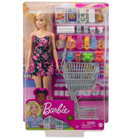 Barbie Doll, Blonde, and Grocery Store with Rolling Cart and Working Belt,  1 - Fry's Food Stores