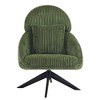 Corduroy Swivel Upholstered High Back Accent Chair with Pillow, Thick Cushion and Ergonomic Design for Living Room - 3 of 4