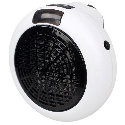 Compact White Plug-in Electric Heater with Thermostat
