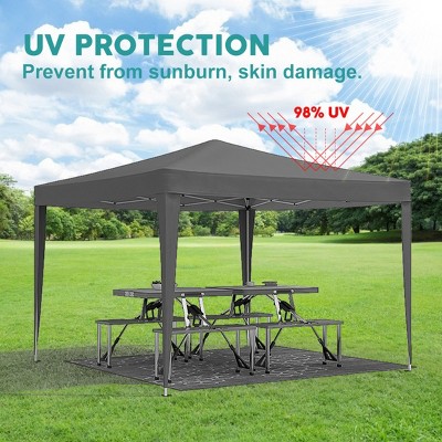 10×10 FT Gazebo, Portable Folding Canopy with Removable Sidewalls, UV-Resistant Gazebo, Gazebo with Weight Bag and Carry Bag-Coolbibila