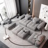 Whisen Modern Oversized Modular Sectional Sofa with 2 Ottoman, 2 Seat Sparkling Chenille Fabric and 4 Pillows, 4-Piece DIY Combination - 2 of 4