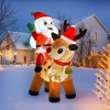 7FT Christmas Inflatable Santa Outdoor Decoration Polyester Inflatable Santa Claus Reindeer, Equipped with Lights for Indoor Outdoor Holiday Party - 4 of 4