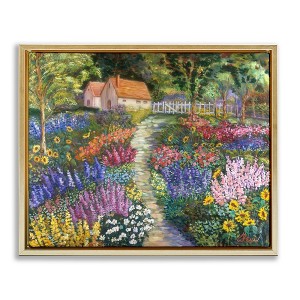 Stupell Industries Floral Cottage Gardens Floating Frame Canvas Art - 1 of 4