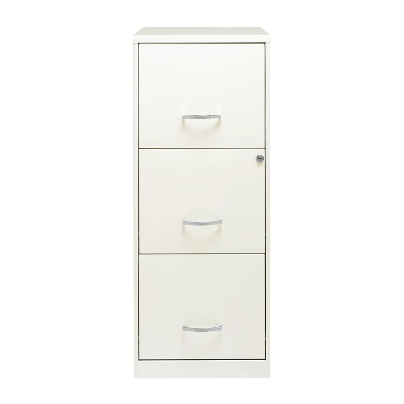 Space Solutions 18 Inch 3 Drawer Vertical Organizer Cabinet for Office, White, 1 of 7