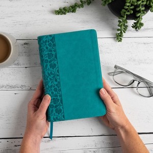 CSB Large Print Personal Size Reference Bible, Teal Leathertouch - by  Csb Bibles by Holman (Leather Bound) - 1 of 1