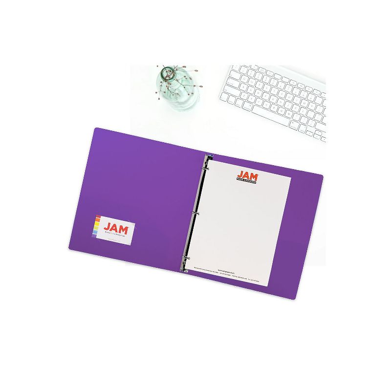 JAM Paper Plastic 1 Inch Binder Purple 3 Ring Binder Sold Individually 218912242, 3 of 7