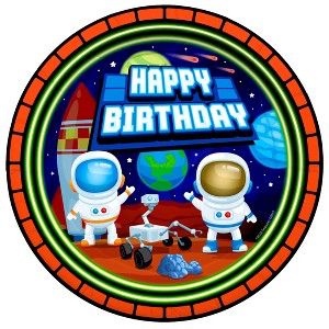 Treasures Gifted Outer Space Plates 7in - Outer Space Party Supplies - 16 Pack - 1 of 1