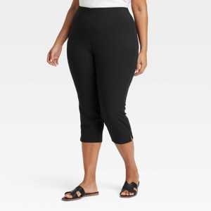 Women's Super-High Rise Tapered Capri Pull-On Pants - A New Day™ Black - 1 of 3