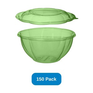 Eco-Products 32 Salad Bowl with Lid Eco-Products Compostable Green PLA - Case of 150 - 1 of 2