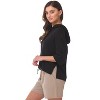 Rekucci Soft Stretch Cropped Loungewear Hoodie for Women - 2 of 4