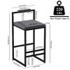 Lyngins Set of 2 Modern Counter Height Bar Stools, Velvet Upholstered Bar Stools with Slim Golden Metal Legs, Counter Stools/Bar Chairs for Kitchen - 3 of 4