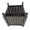 Wood Outdoor Square Wooden Flower and Herb Pot for Garden, Porch and Patio - Outside Plant and Vegetable Container ,Planter ,Black - 2 of 4