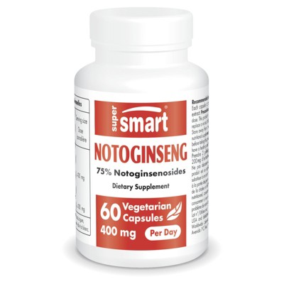 SuperSmart Notoginseng 400mg per Day - Panax Notoginseng Extract - 75% Notoginsenosides | Non-GMO & Gluten Free - 60 Vegetarian Capsules