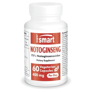 SuperSmart Notoginseng 400mg per Day - Panax Notoginseng Extract - 75% Notoginsenosides | Non-GMO & Gluten Free - 60 Vegetarian Capsules - 1 of 1