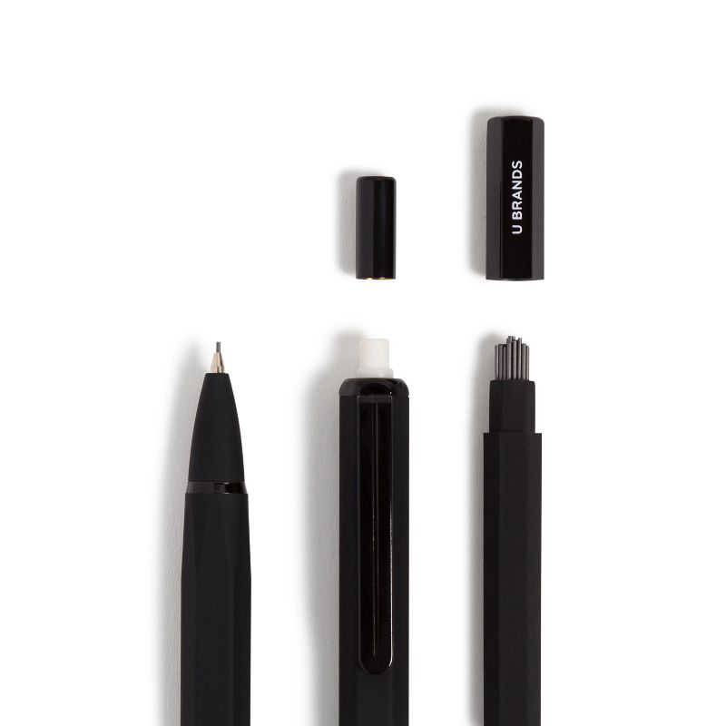U Brands 2pk Mechanical Pencils Starter Kit Soft Touch Black, 4 of 8