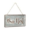 HomeRoots 6" X 12" Gray and Brown Our Nest Galvanized Metal Wall Decor - 4 of 4
