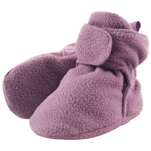 Luvable Friends Baby And Toddler Girl Fleece Booties Lilac 12 18 Months Target