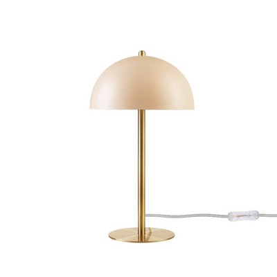 15" Luna Table Lamp with Brass Accents Matte Pink - Globe Electric