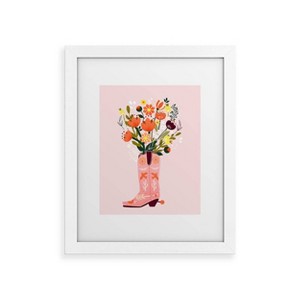 Deny Designs Showmemars Pink Cowboy Boot and Wild Flowers Art Print - 1 of 4