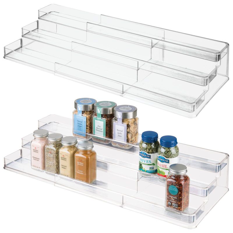 mDesign Plastic Shelf Adjustable & Expandable Spice Rack Organizer, 1 of 10