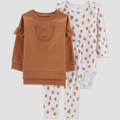 Image of Baby Girls' Cheetah Top & Bottom Set - Just One You® made by carter's Tan 3M