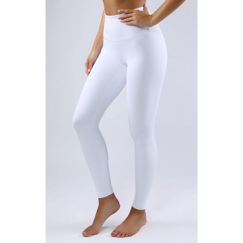 90 Degree By Reflex Squat Proof Interlink High Waist Legging - White -  Large