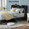 CAVINAS Full/Queen Size Platform Bed with Ergonomic Headboard,Faux Leather Bed Frame with Storage Shelf and Outlets,Box Spring Not Required - 3 of 4