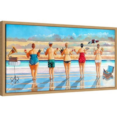 Amanti Art Watching Sunset by Ronald West Canvas Wall Art Print Framed 27 x 14