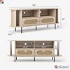 Stead Oval Rattan TV Stand - Media Console - 63" TV Entertainment Center with Storage (Light Oak) - 4 of 4