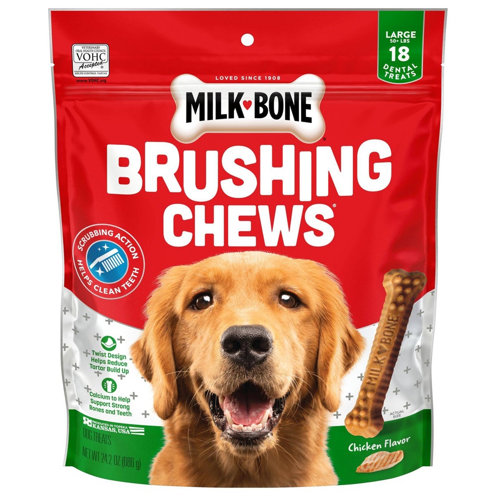 Milk-Bone Dental Original Large Chew Dog Treat Flavored - 24.2oz