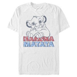 Men's Lion King Simba Hakuna Matata Stars and Stripes T-Shirt - 1 of 4