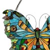 Chloe Lighting Mariposa Tiffany-Glass Butterfly Window Panel 21x20 - 3 of 4