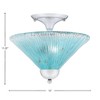 Toltec Lighting Any 2 - Light Flush Mount in  Chrome with 12" Teal Crystal Shade - 2 of 2
