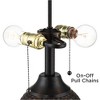 360 Lighting Cody Rustic Farmhouse Table Lamps Set of 2 with Square Risers 27 1/2" Tall Oiled Bronze Hammered Oatmeal Drum Shade for Bedroom Bedside - 3 of 4