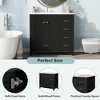 Vynxaria 36" Black Bathroom Vanity with Ceramic Sink Combo, Ample Storage Cabinet - 2 Soft Close Doors & 5 Drawers - 3 of 4