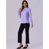 Allegra K Women's Elegant Stand Collar Long Sleeve Button Decor Office Blouse - 4 of 4