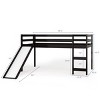 Infans Twin Size Loft Bed with Slide Wood Low Sturdy Loft Bed for Kids Bedroom Espresso - 2 of 4