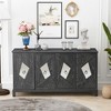 Sideboard Decorative Storage Cabinet with Mirrored Decorative Doors, CENGHU Wooden Console Cabinet with 4 Doors for Living Room, Bedroom, Hallway - 2 of 4