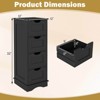 Costway Bathroom Storage Cabinet with 4 Drawers Cut-out Handles Anti-toppling Device White/Black/Brown - 3 of 4